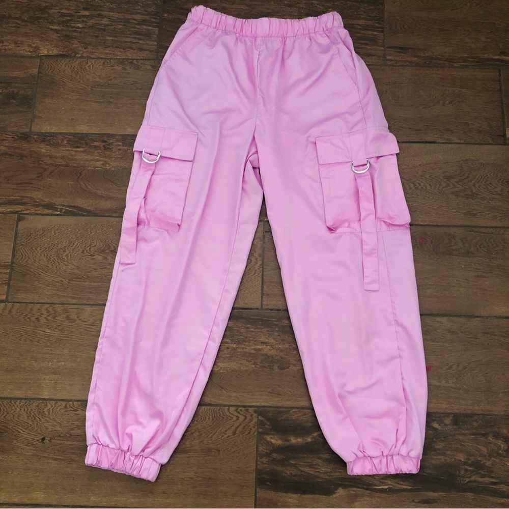 Pink cargo pants